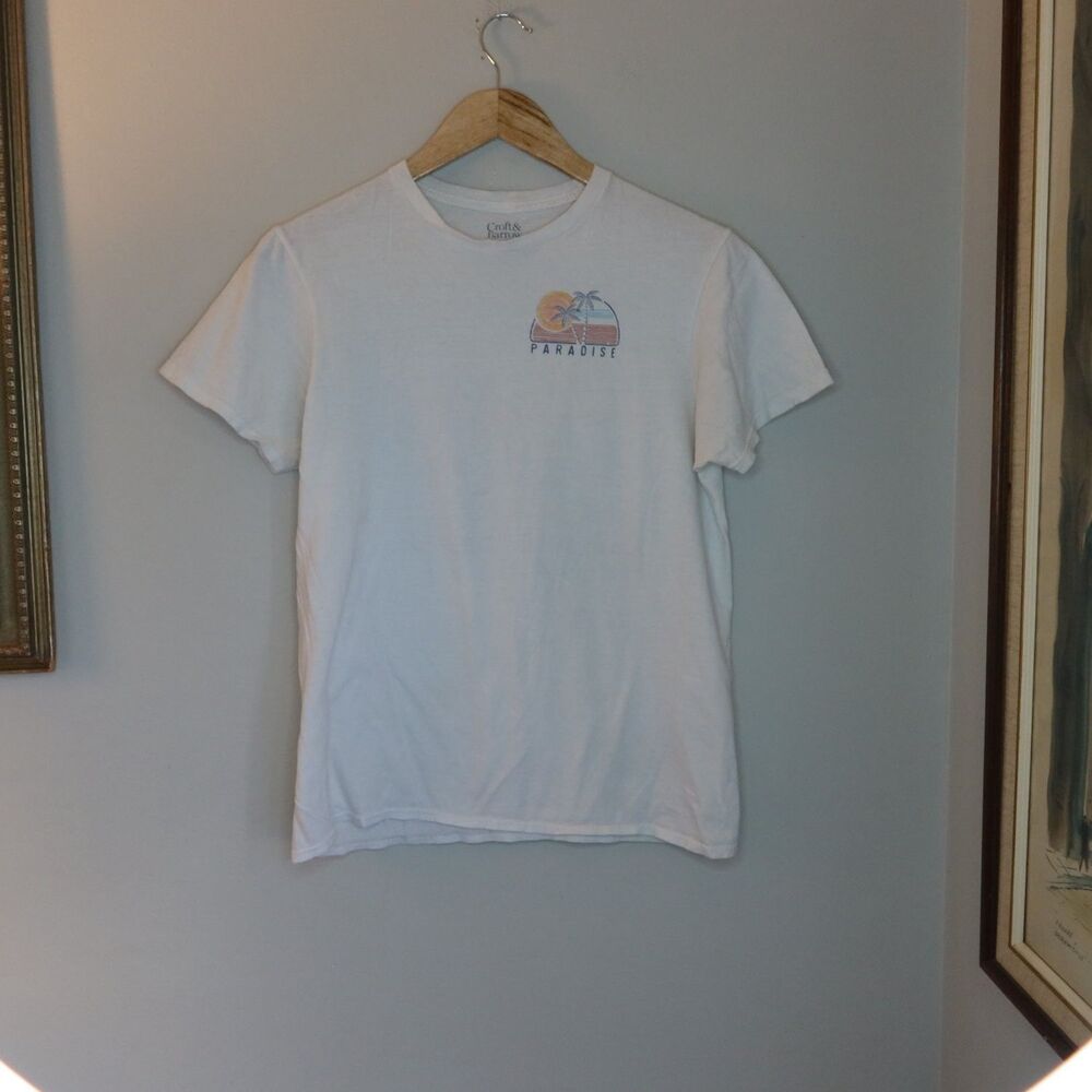 Croft & Barrow T-Shirt Mens M White Crew Neck Short Sleeve Tagless